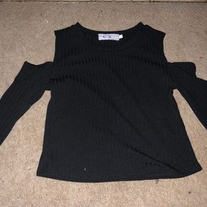 Black shirt with shoulders open